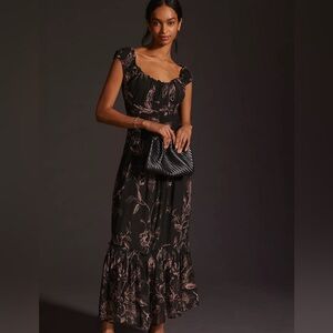 Anthropologie‎ Ruched Sweetheart Midi Dress NWT